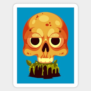 Skull Creepy Cartoon Illustration Magnet